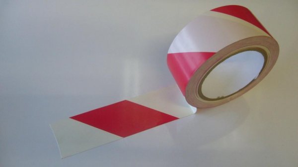 Red And White Sticky Hazard Tape
