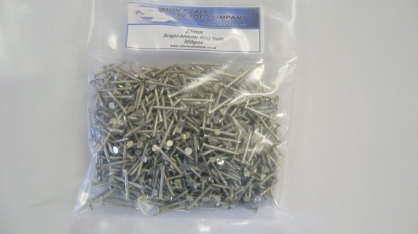 25mm Annular Ring Shank Nails Per 1/2 kg Bag