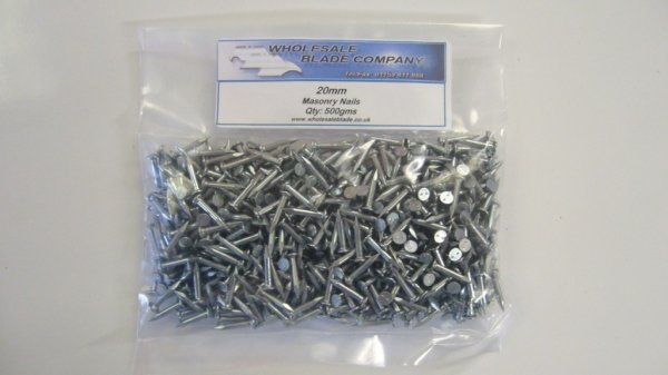 Masonry Nails 20mm Long per 1/2 kg Bag